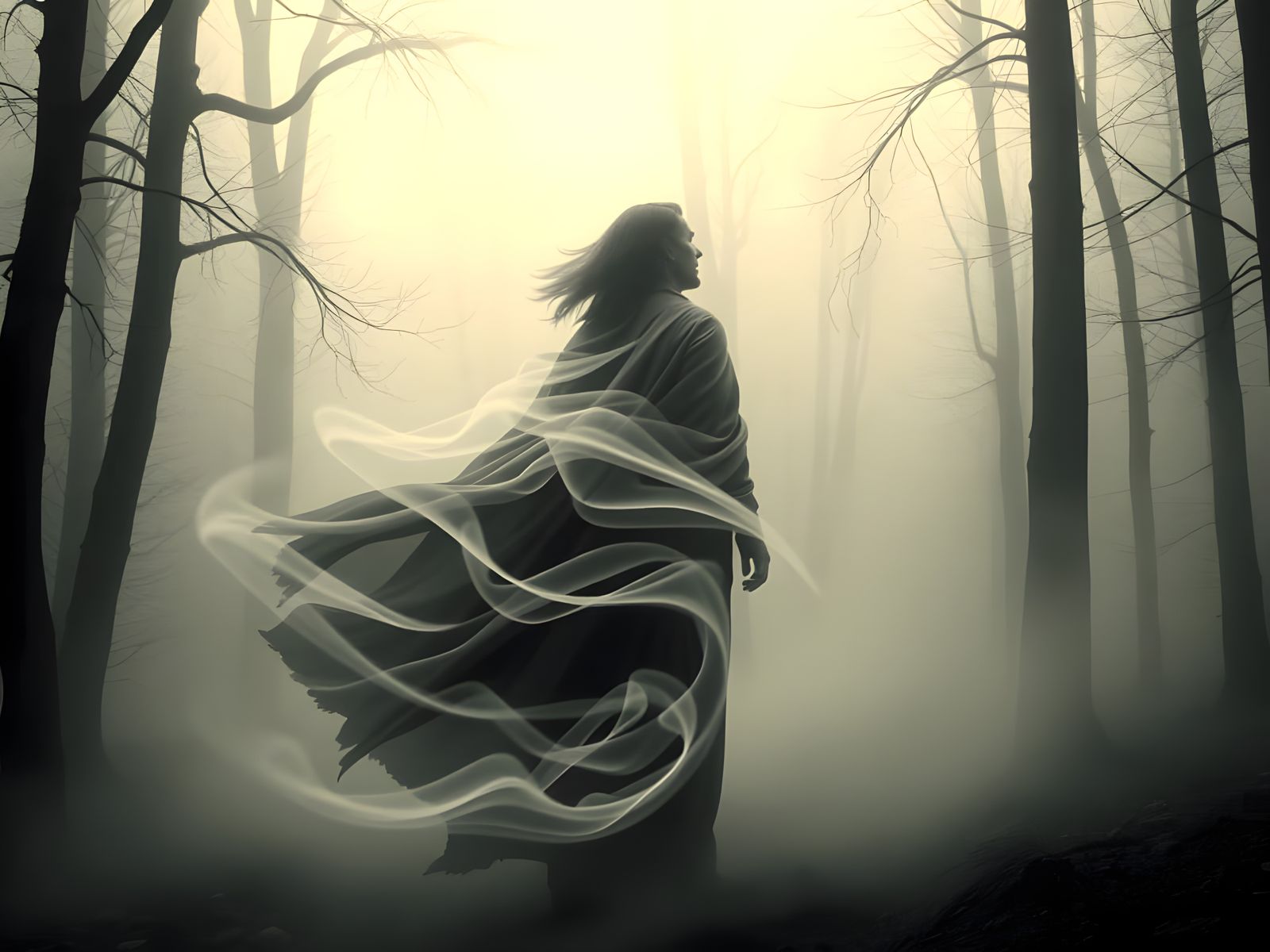 Ethereal Man Made of Mist