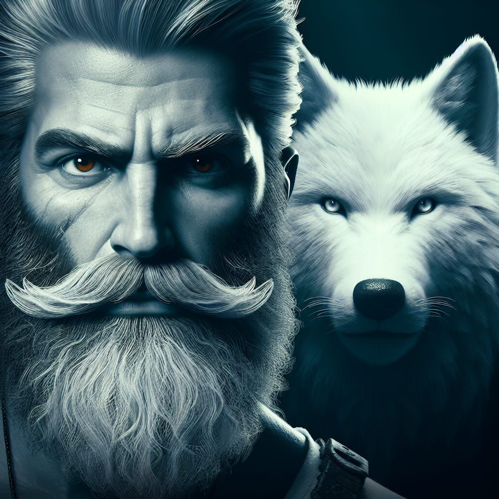 A Man and His Wolf Companion