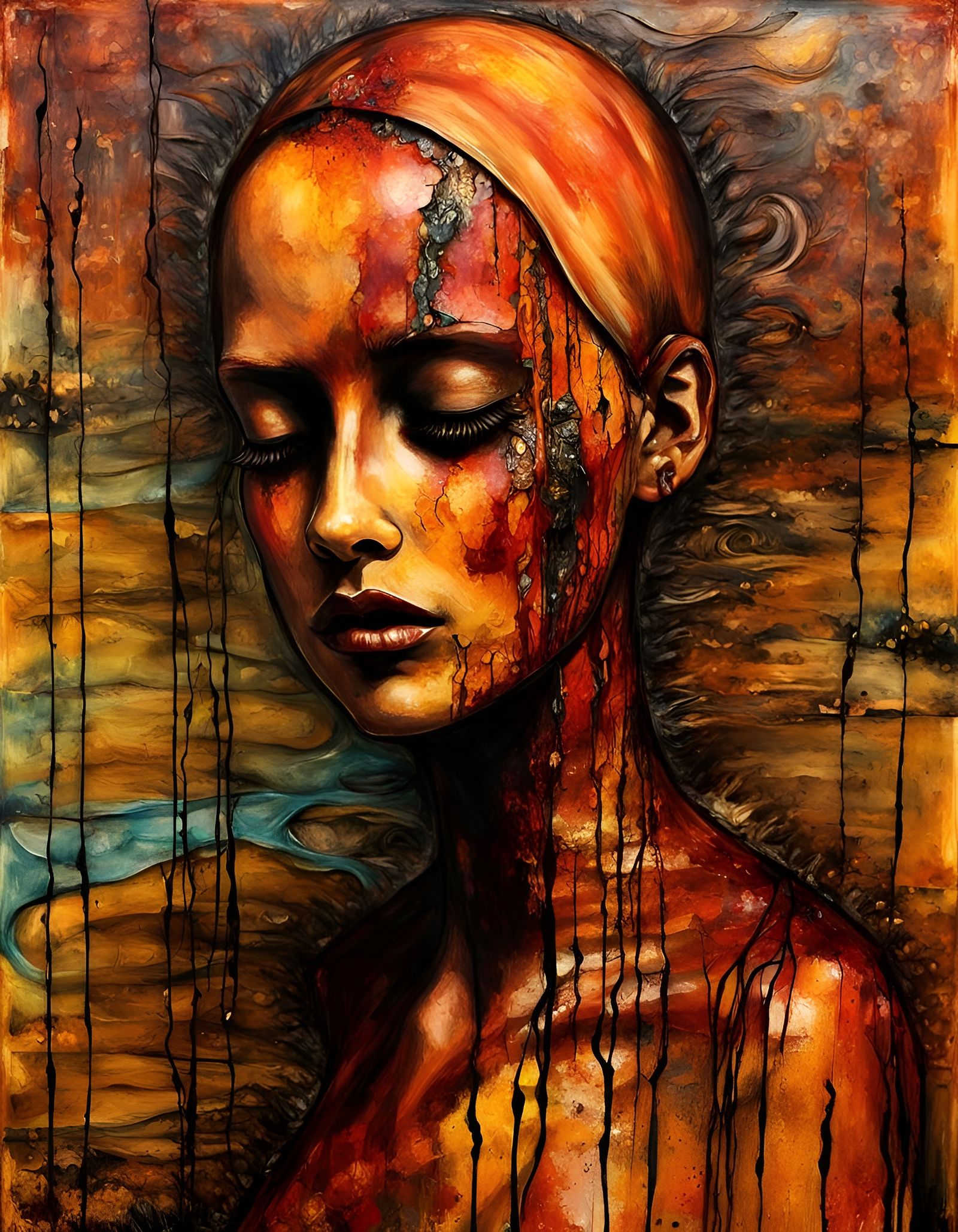 Delicate Moment in Shellacked Encaustic Colorway