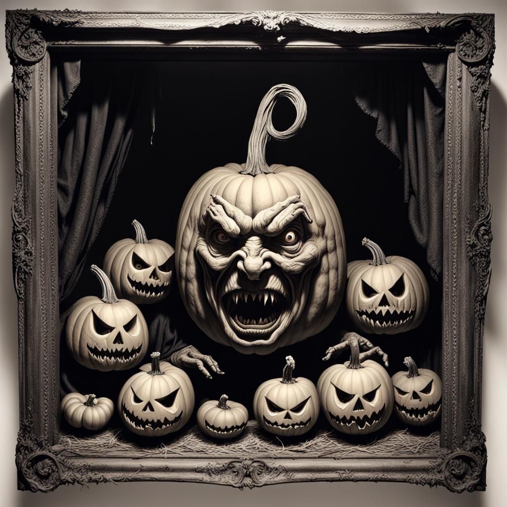 Terrifying Pumpkin Carving in Horror Style
