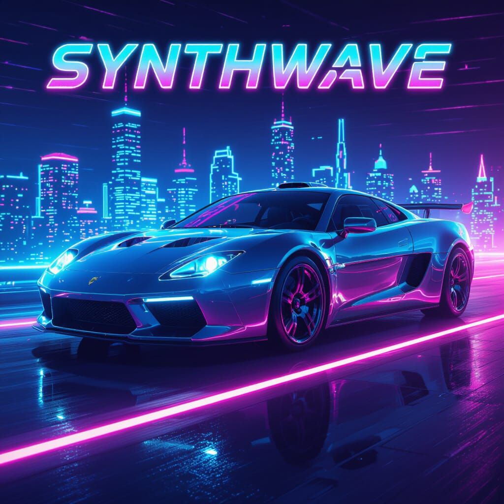 Synthwave Neon Retro Art