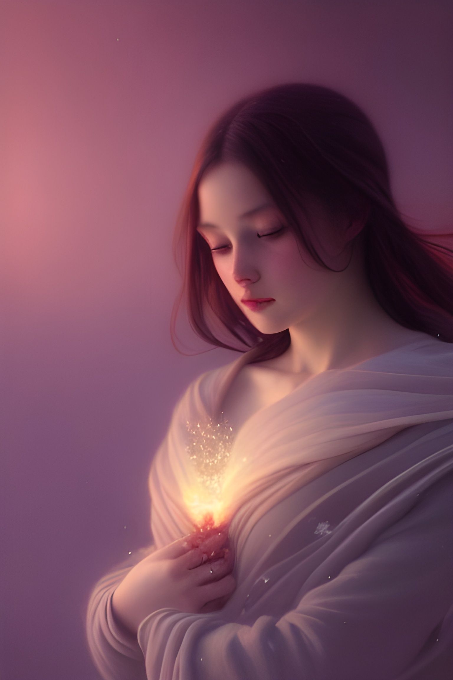 Snowflake Portrait in Romantic Expressionist Style