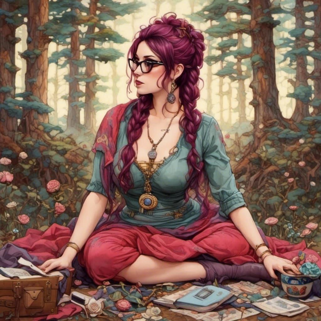 Courageous Hippie Queen in Tune with Universe