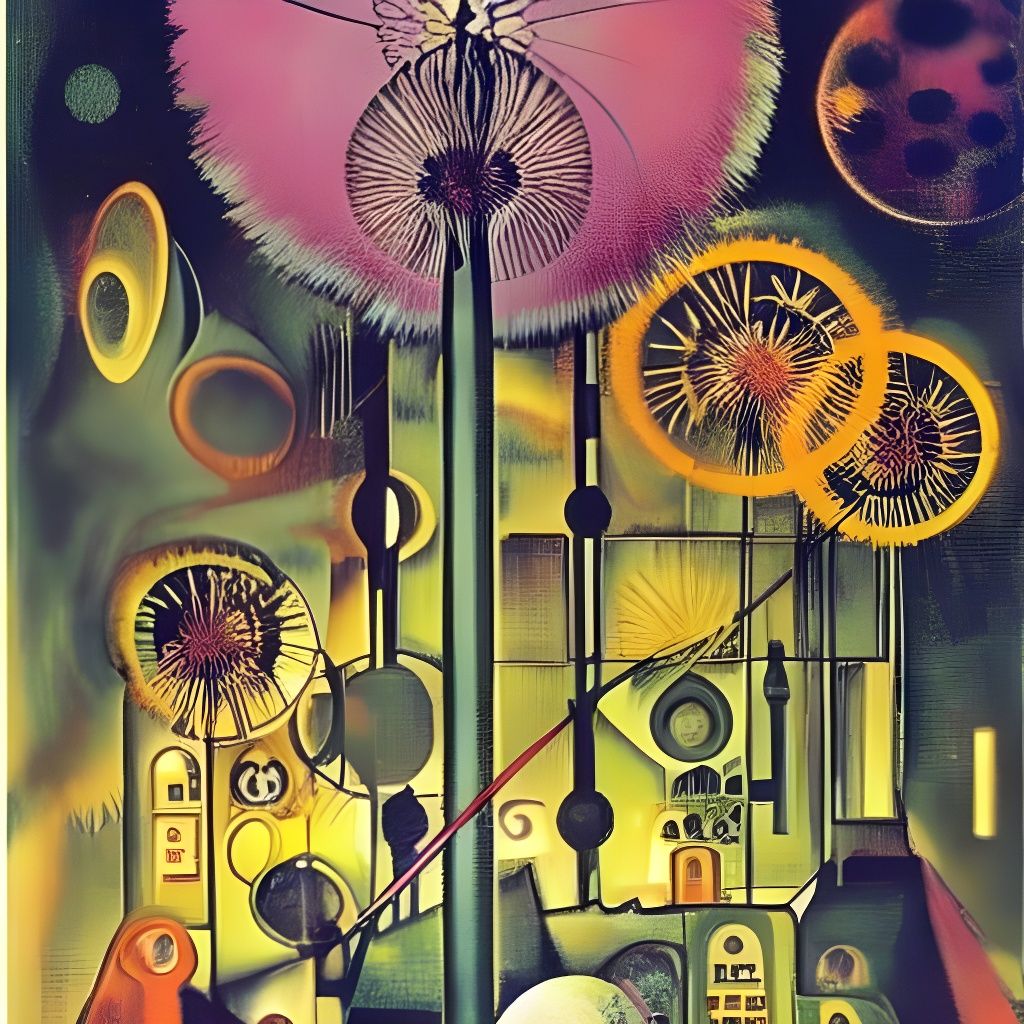 Mechanical Dandelion Garden: Sci-Fi Fairytale Art