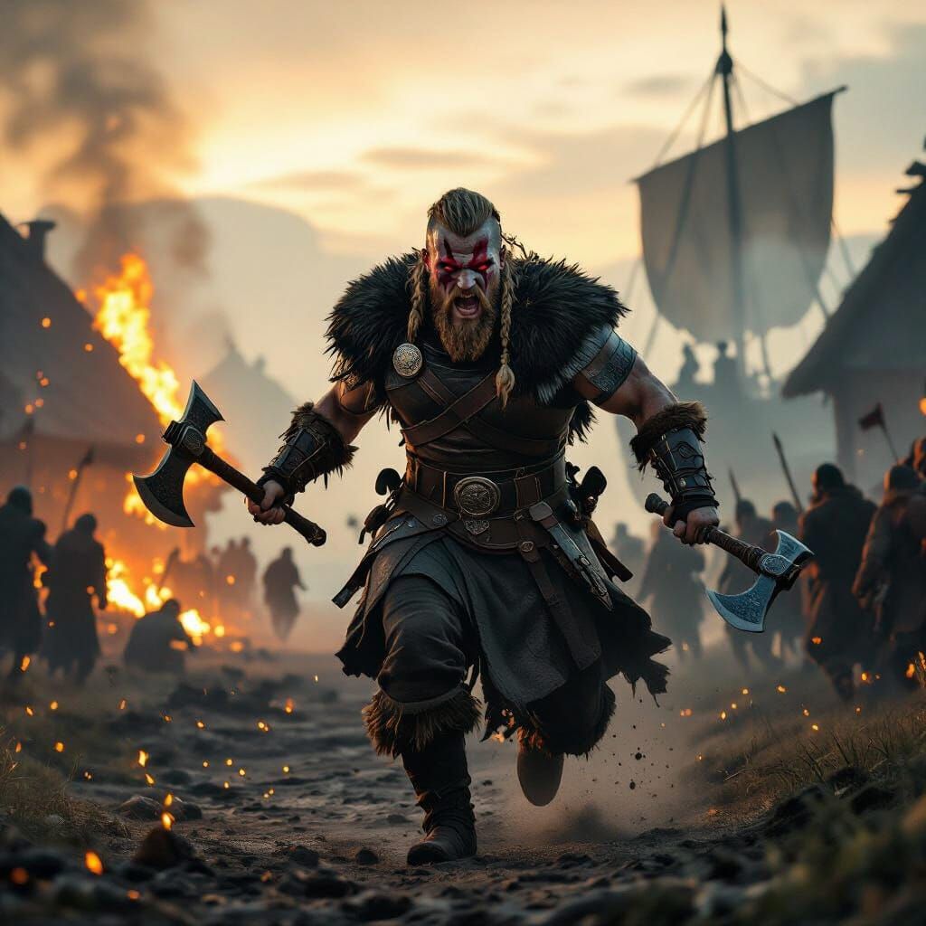 Viking Raid Led by Bjorn Ironside in Epic Nordic Style