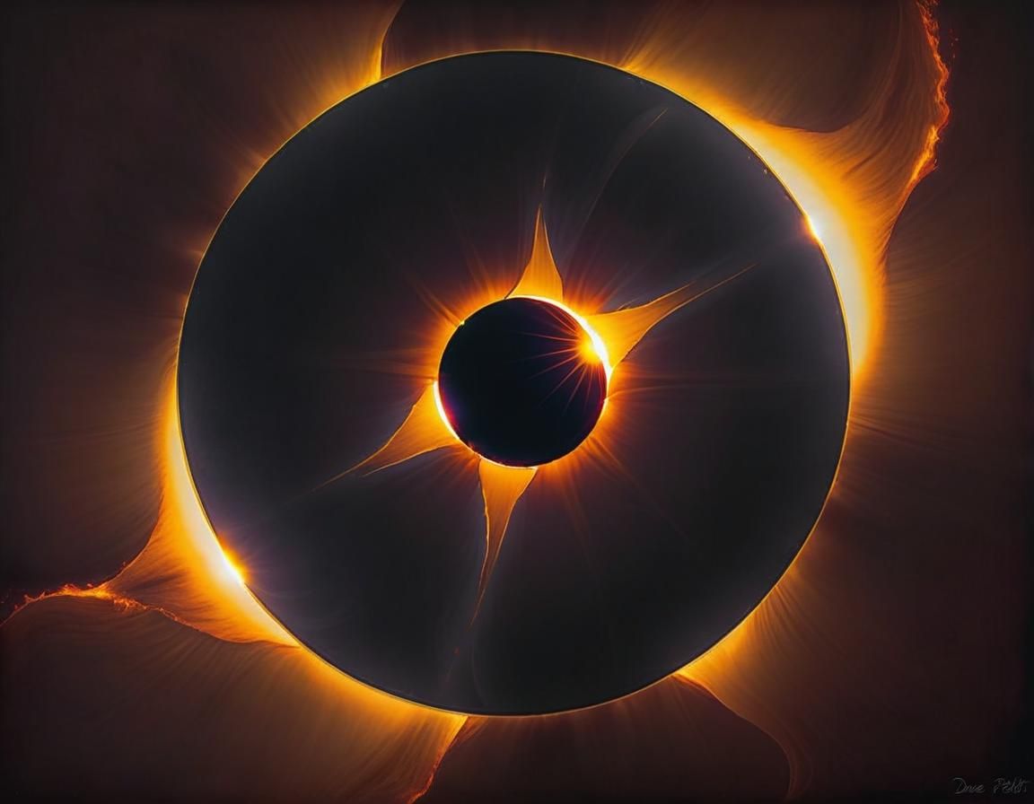 Abstract Solar Eclipse in Symbolic Style