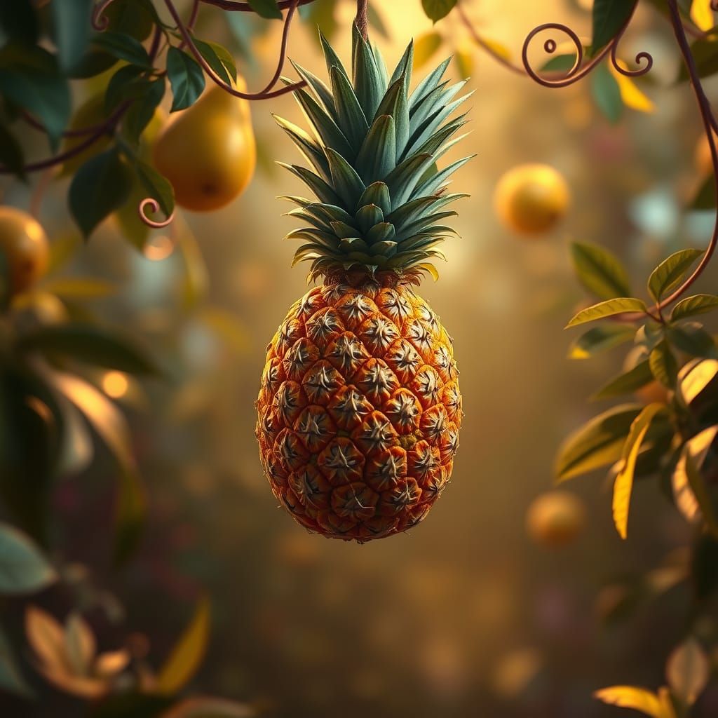 Surreal Fruit Oasis in Whimsical Dreamlike Atmosphere