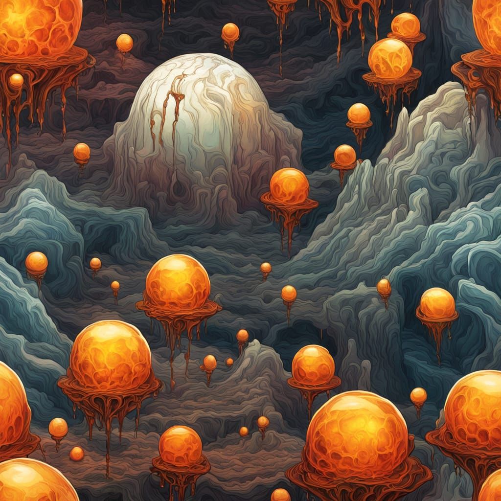 Steampunk Robot in Amber: Surreal Optical Art