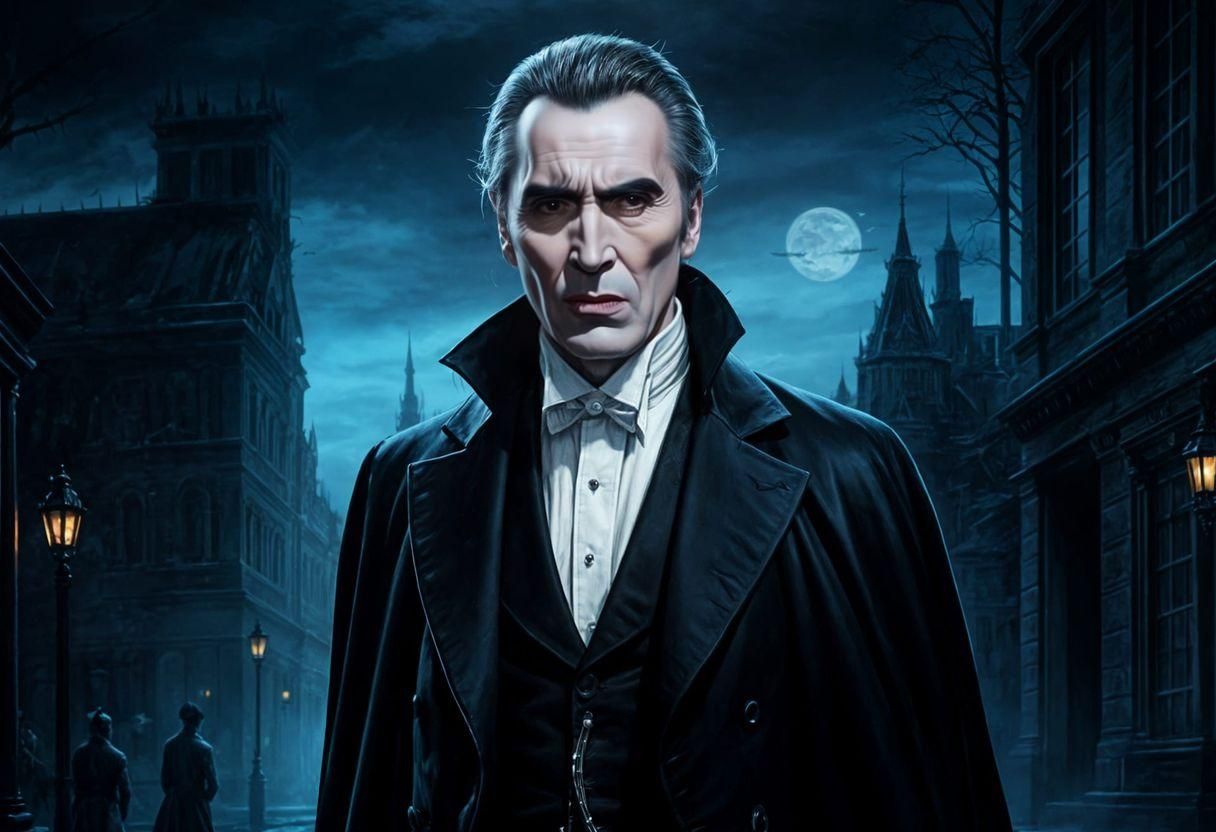 Dracula Portrait as Oil Painting by Night