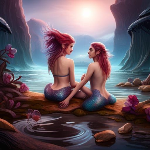 Friends as Mermaids: Fantasy Concept Art in 8K