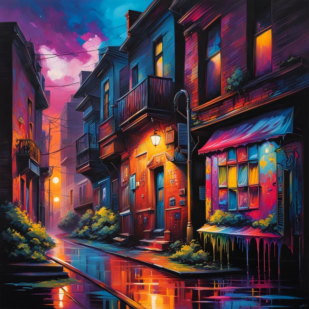 Colorful Graffiti Art with Oil Gouache Textures