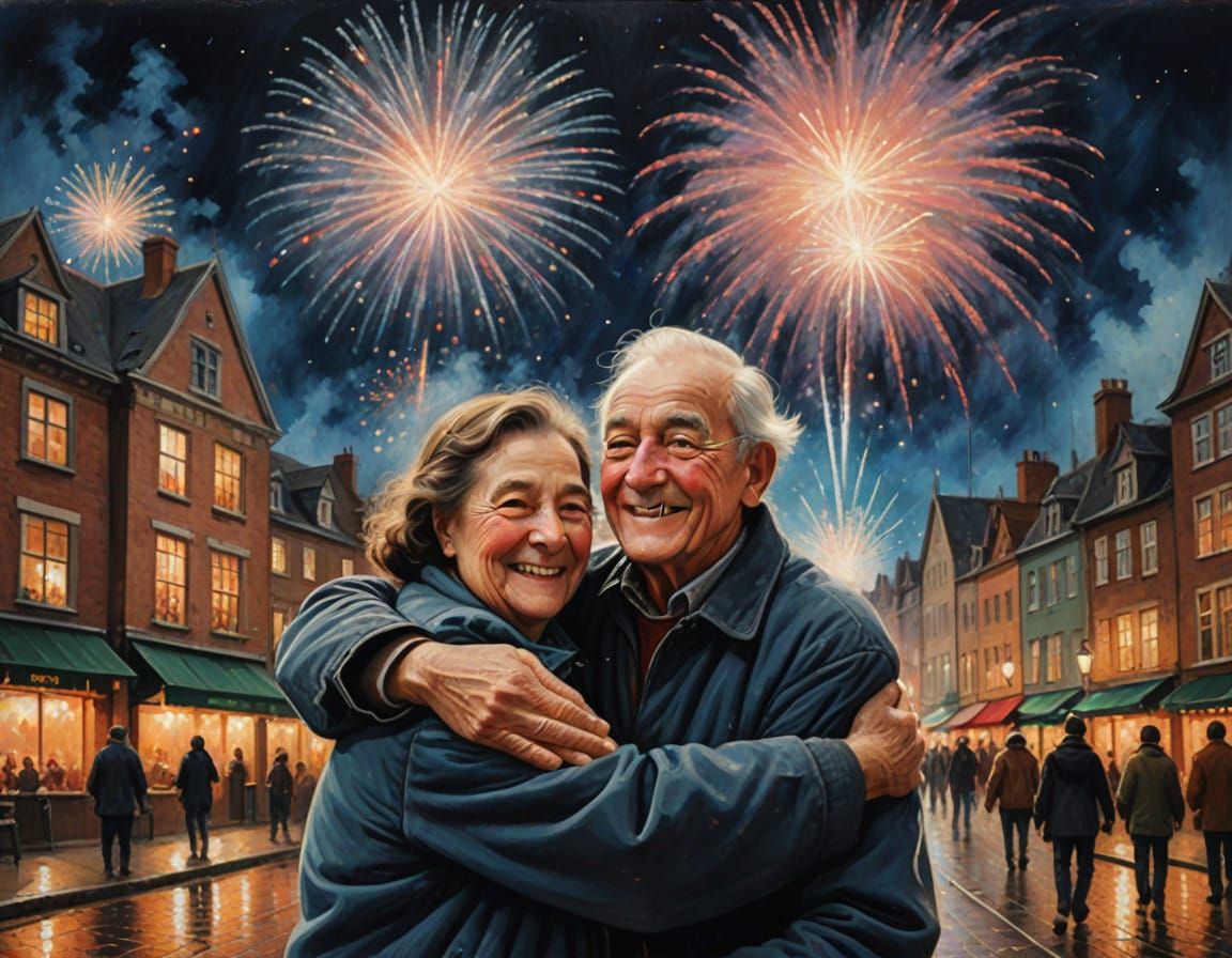 Warm Moment of Companionship at New Year's Celebration with....