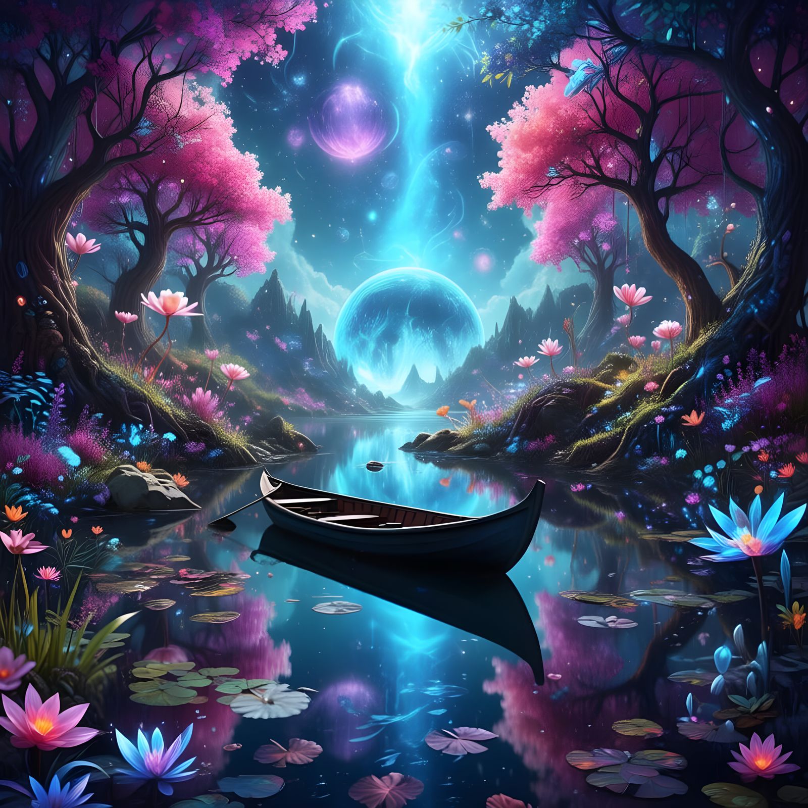 AI Generated Fantastic World Landscape