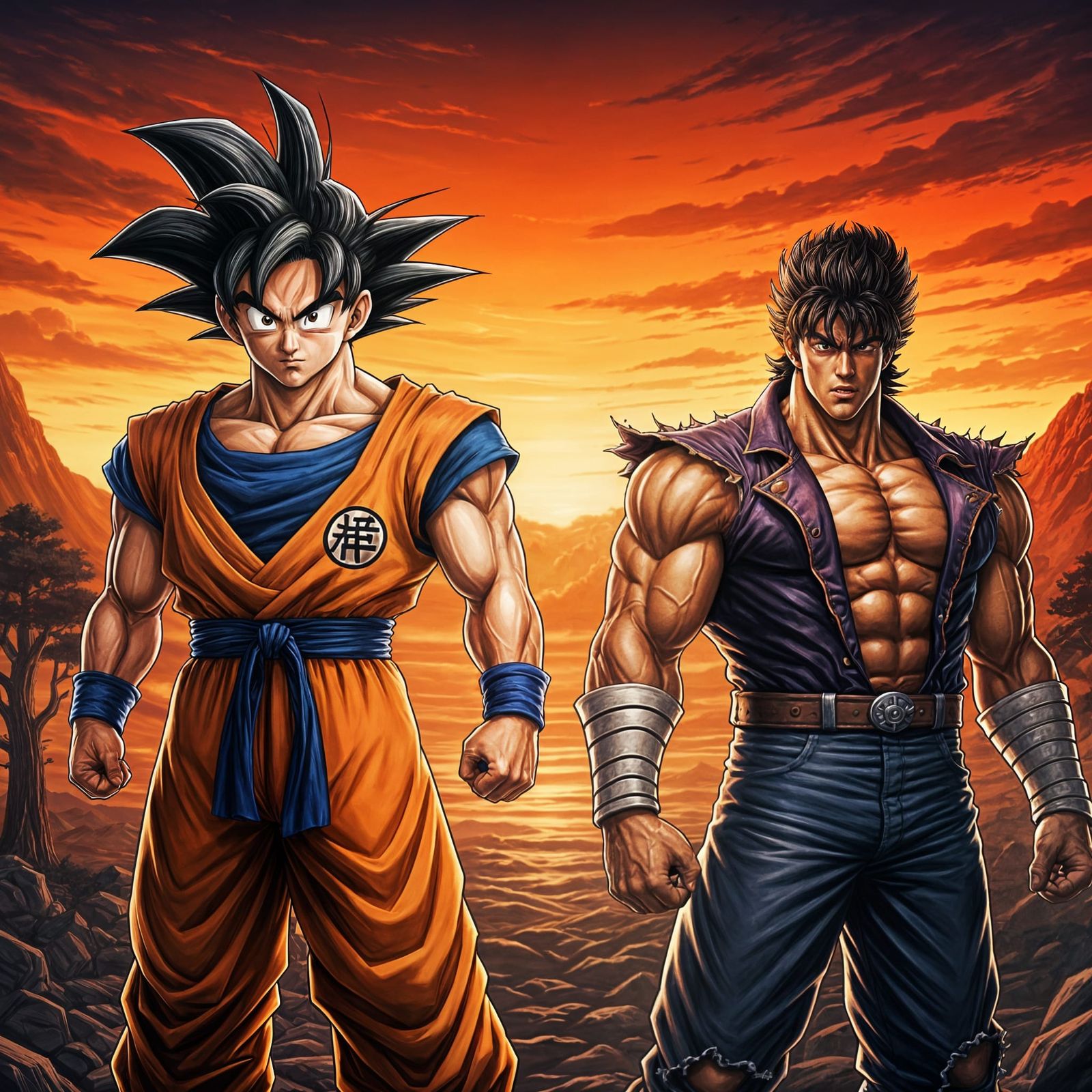 Epic Battle of Martial Arts Legends in a Fantasy Realm