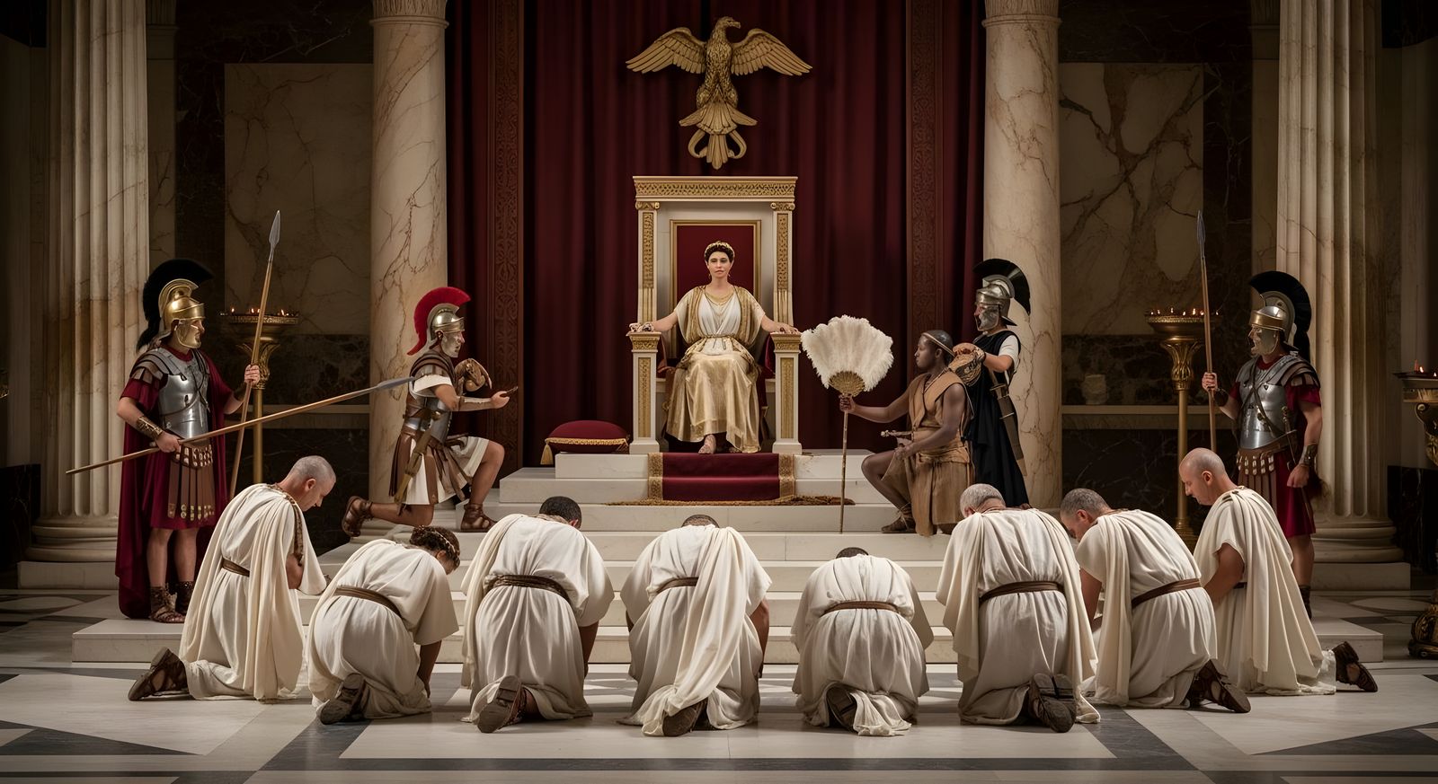 Empress Messalina in Lavish Ancient Roman Throne Room