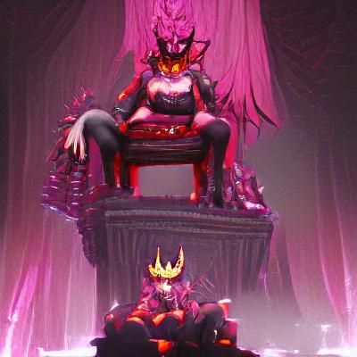 Majestic Demon Queen on Throne
