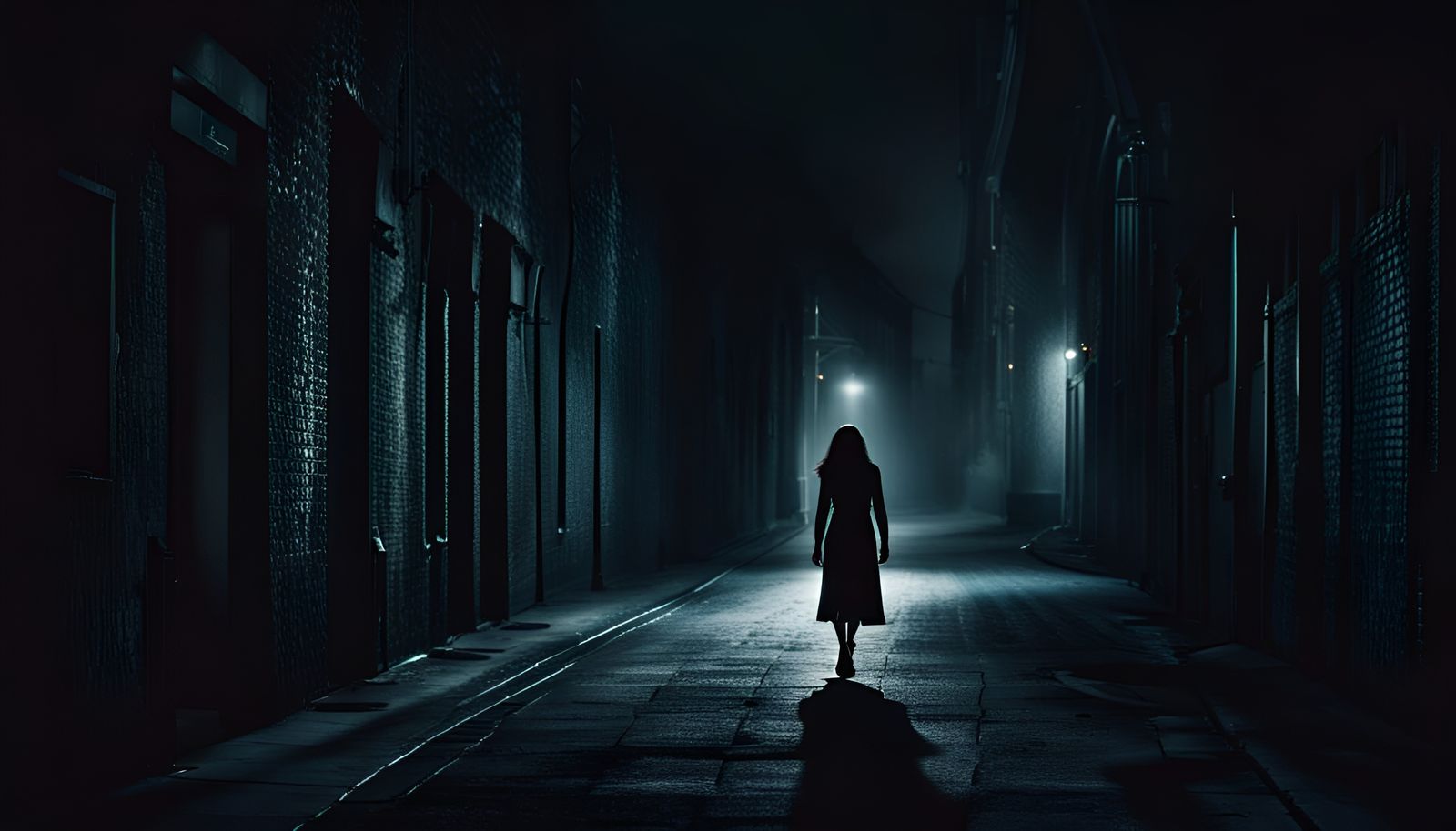 Lonely Woman in a Dark Mystic Alley