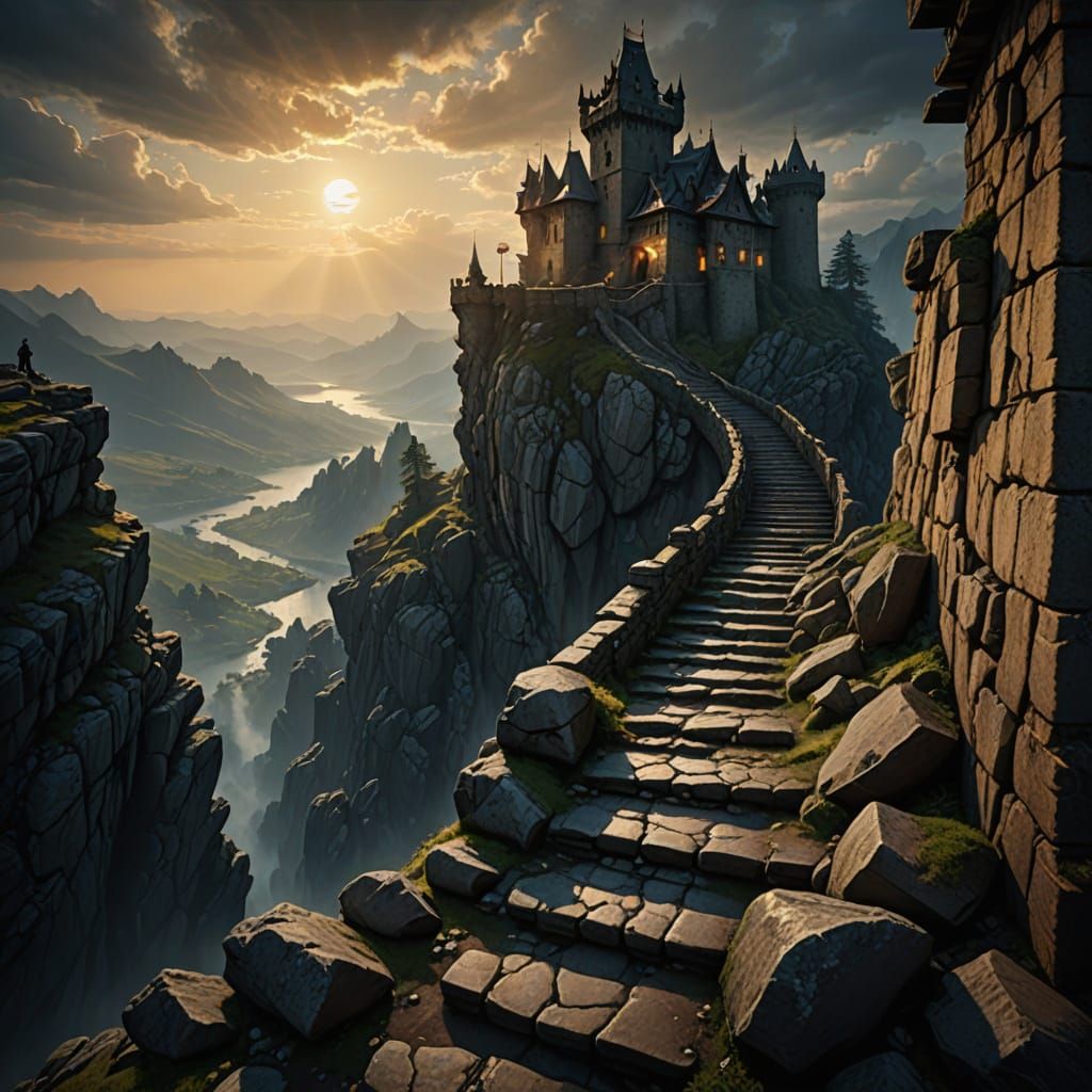 Dragon's Nest on Rocky Pillar in Cinematic Style
