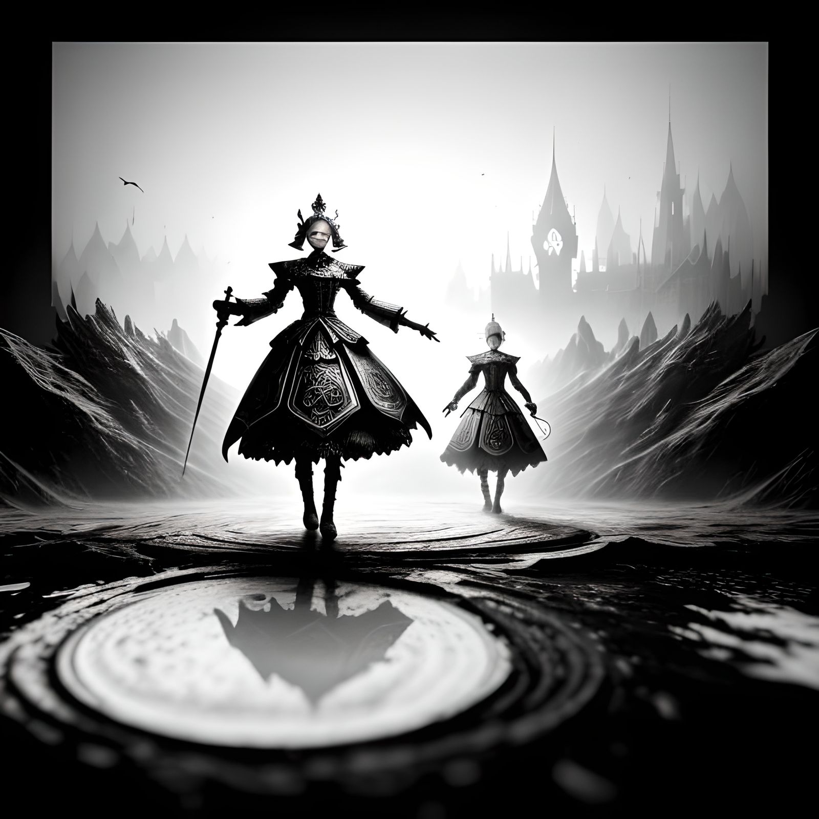 Monochromatic Inner World: Hyperrealistic Dreamscape