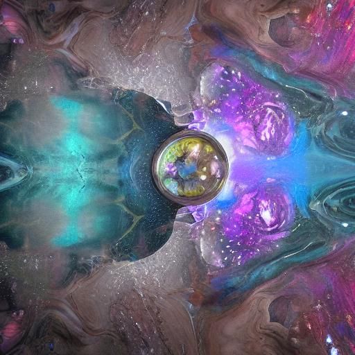 Fantastical Marbled Diamond Painting in Deep Color