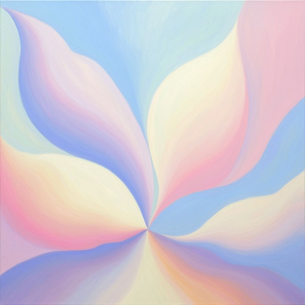 Abstract Pastel Dreamscape in O'Keeffe Style