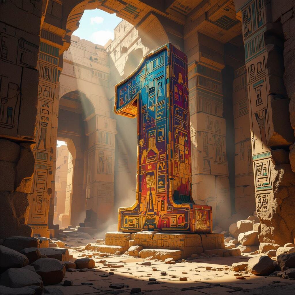 Gargantuan Number 1 in Ancient Coptic Temple Ruins