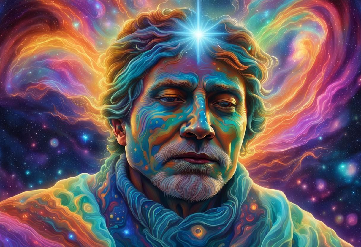 Radiant Astral Spirit Ascending to the Cosmos