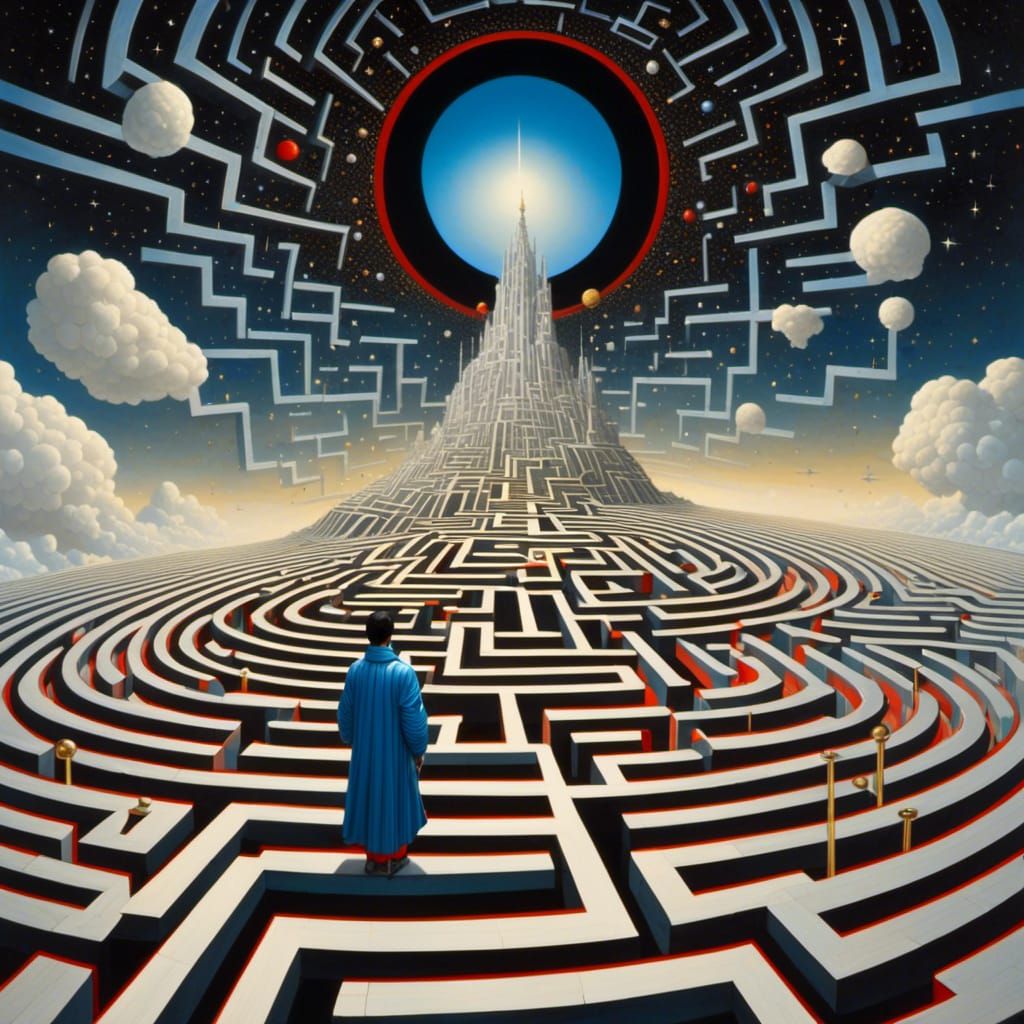 Young Wizard in Surreal Death Maze