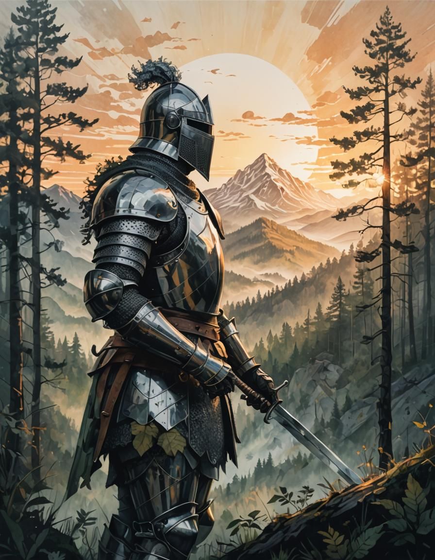 Knight Forest Double Exposure at Sunrise