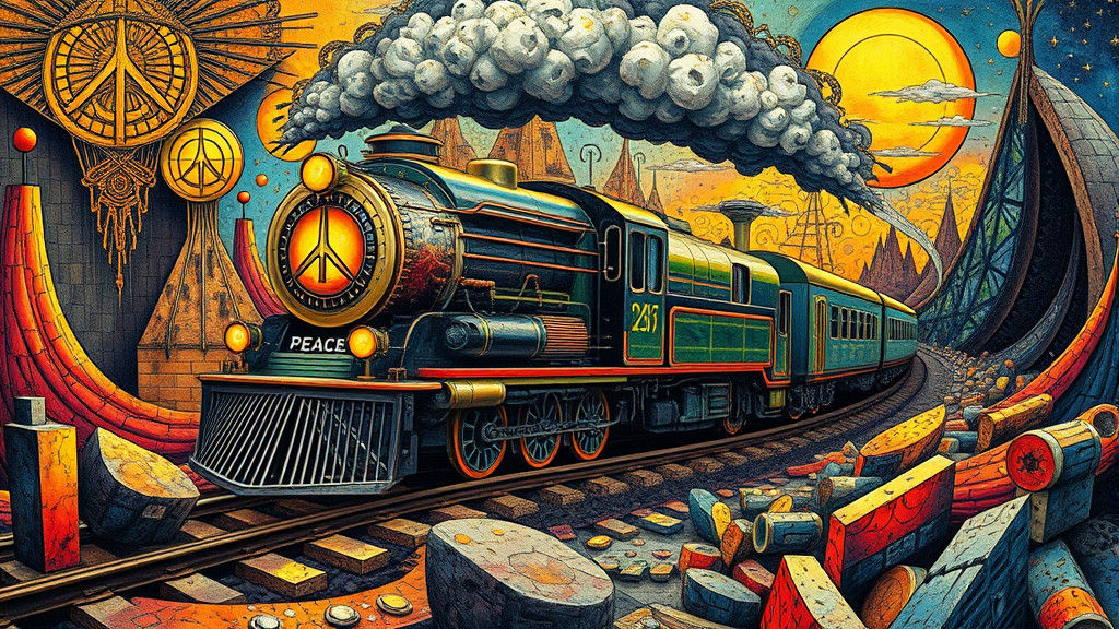 Majestic Peace Train Blazes Through Surreal Dreamscape