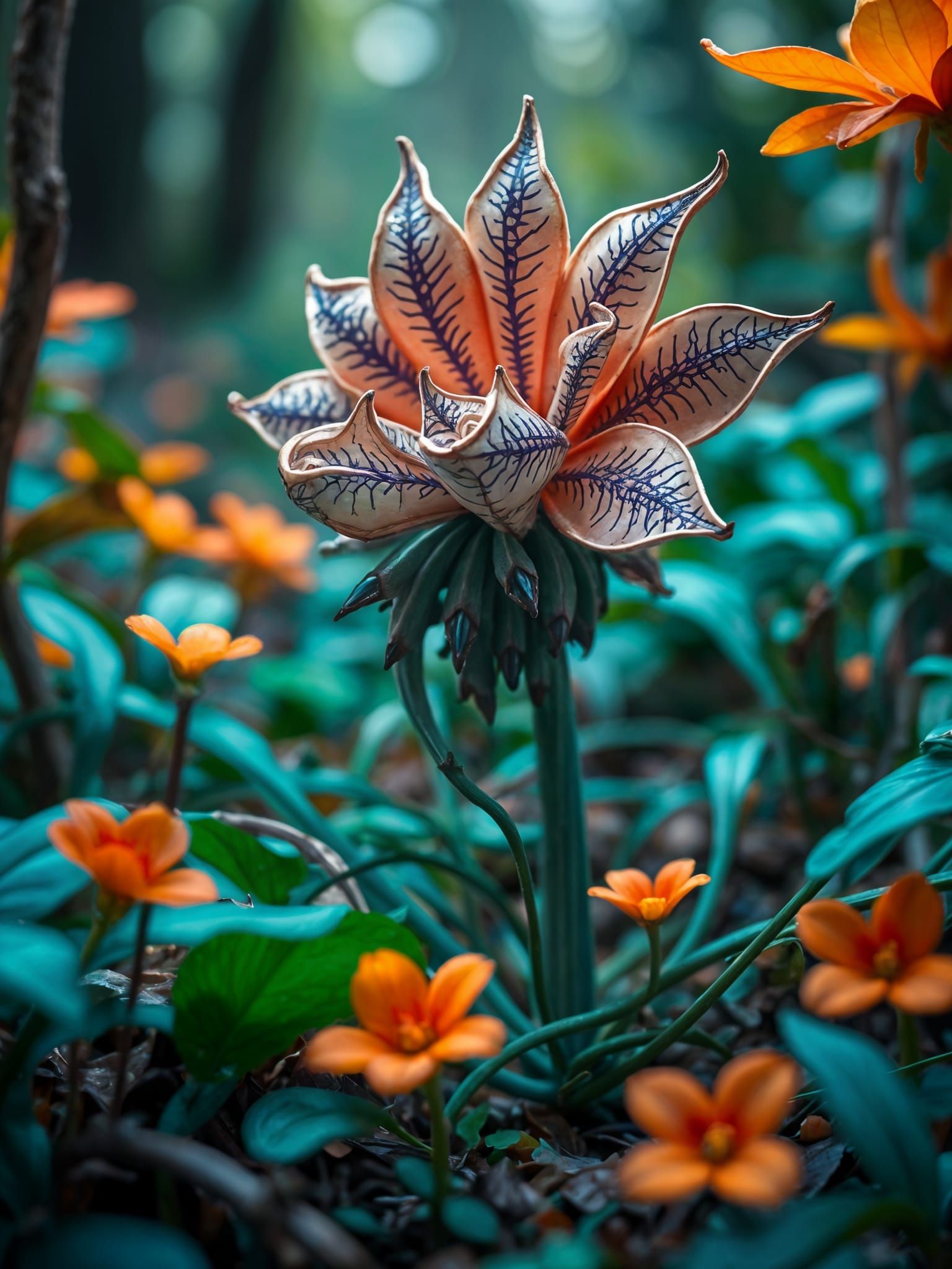 Fractal Floral Tapestry in a Whimsical Forest