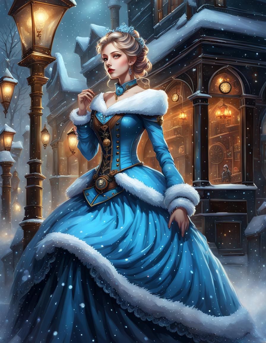 Steampunk Cinderella in Winter Wonderland