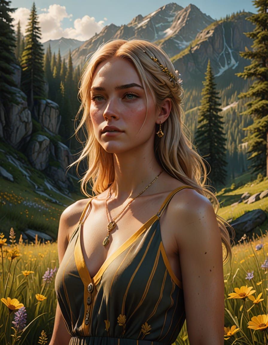 Surreal Beauty in a Vibrant Mountain Meadow