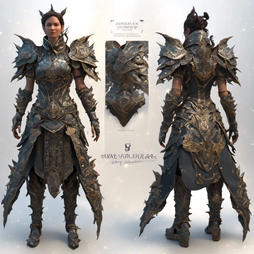 Archangelic Female Warrior in Spiked Armor