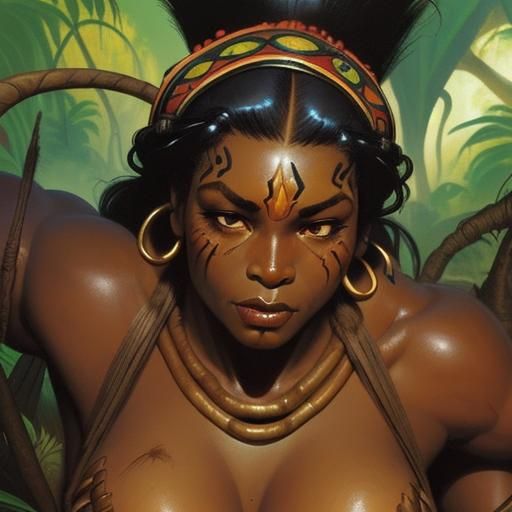 Zulu woman in the jungle