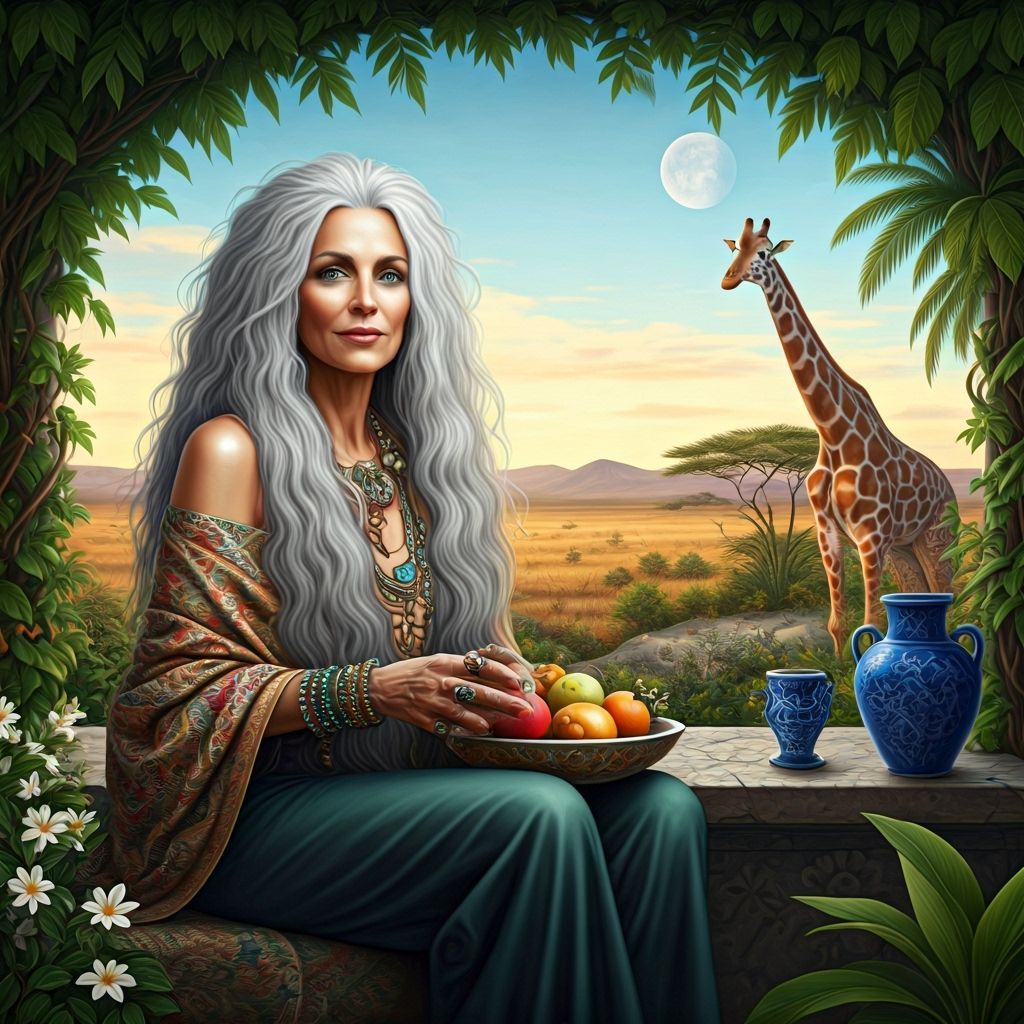 Whimsical painting, airbrushed, textured, punk rocker 60 yea...