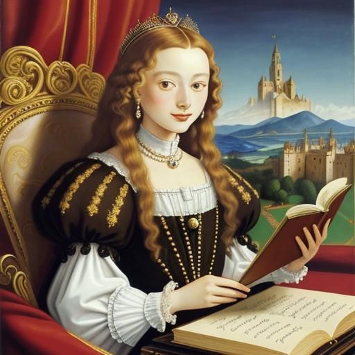 Queen Margot Portrait in Salvador Dali Surrealism Style