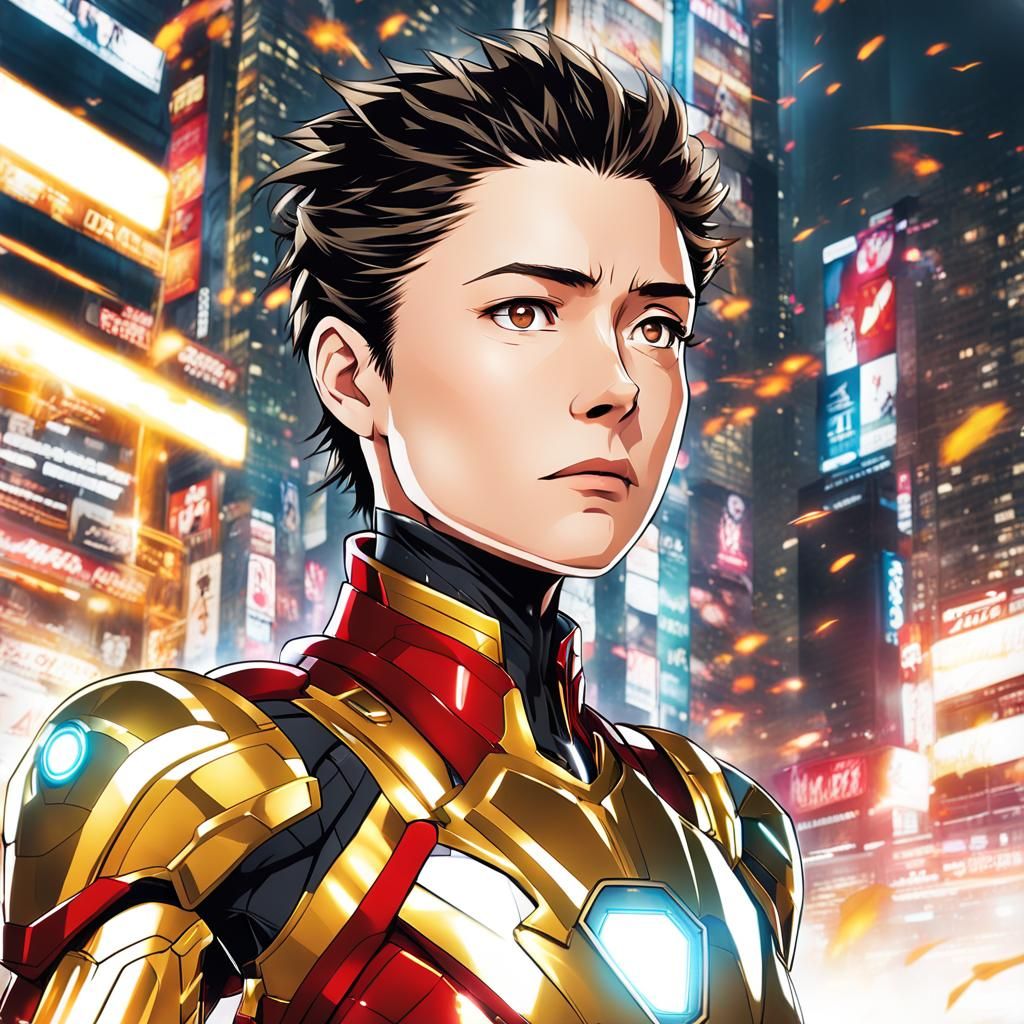 Anime Key Visual: Armored Daughter in Manga Style