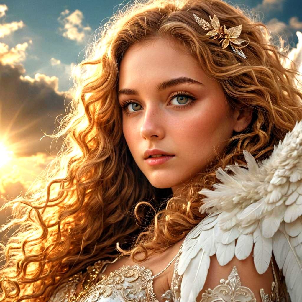 Beautiful Angel in Transparent Digital Matte Painting