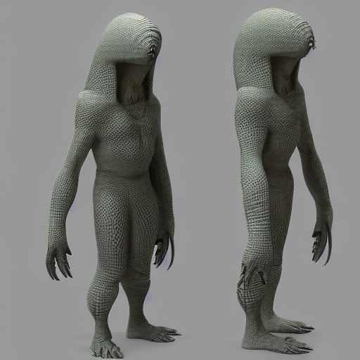 Hooded Alien Creature in Detailed 3D Rendering
