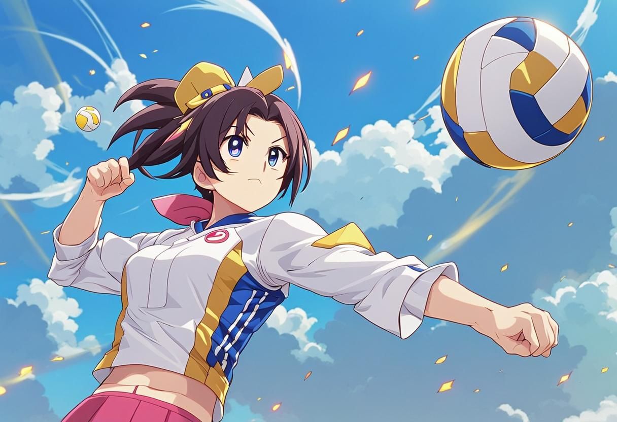 Kirby vs Kozue Ayuhara: Anime Volleyball Match