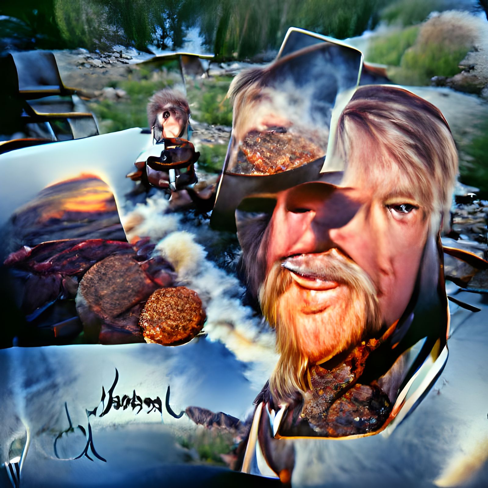 Cowboy BBQ by River at Golden Hour