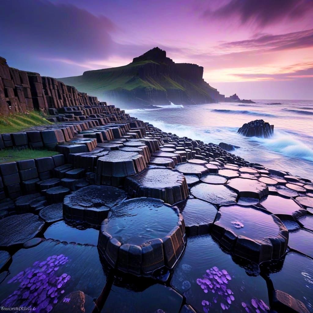 Giant's Causeway in Purple Twilight