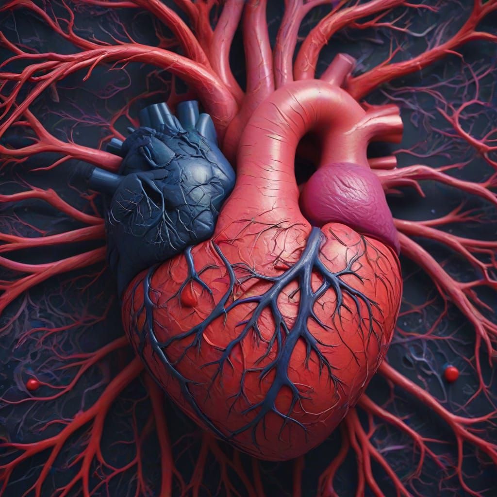 Whimsical Heart Anatomy in Vibrant Colors