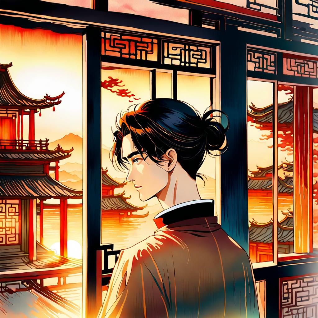 Proud Man Before His House, Manhua Style