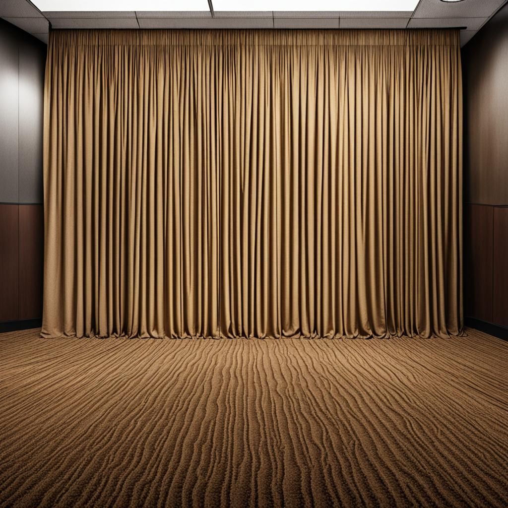 Interview Room with Wrinkled Curtain and Carpet