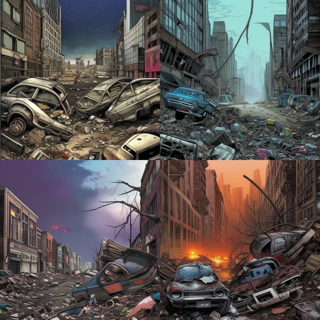 Ruined Streets: Post-Apocalyptic Comic Book Art