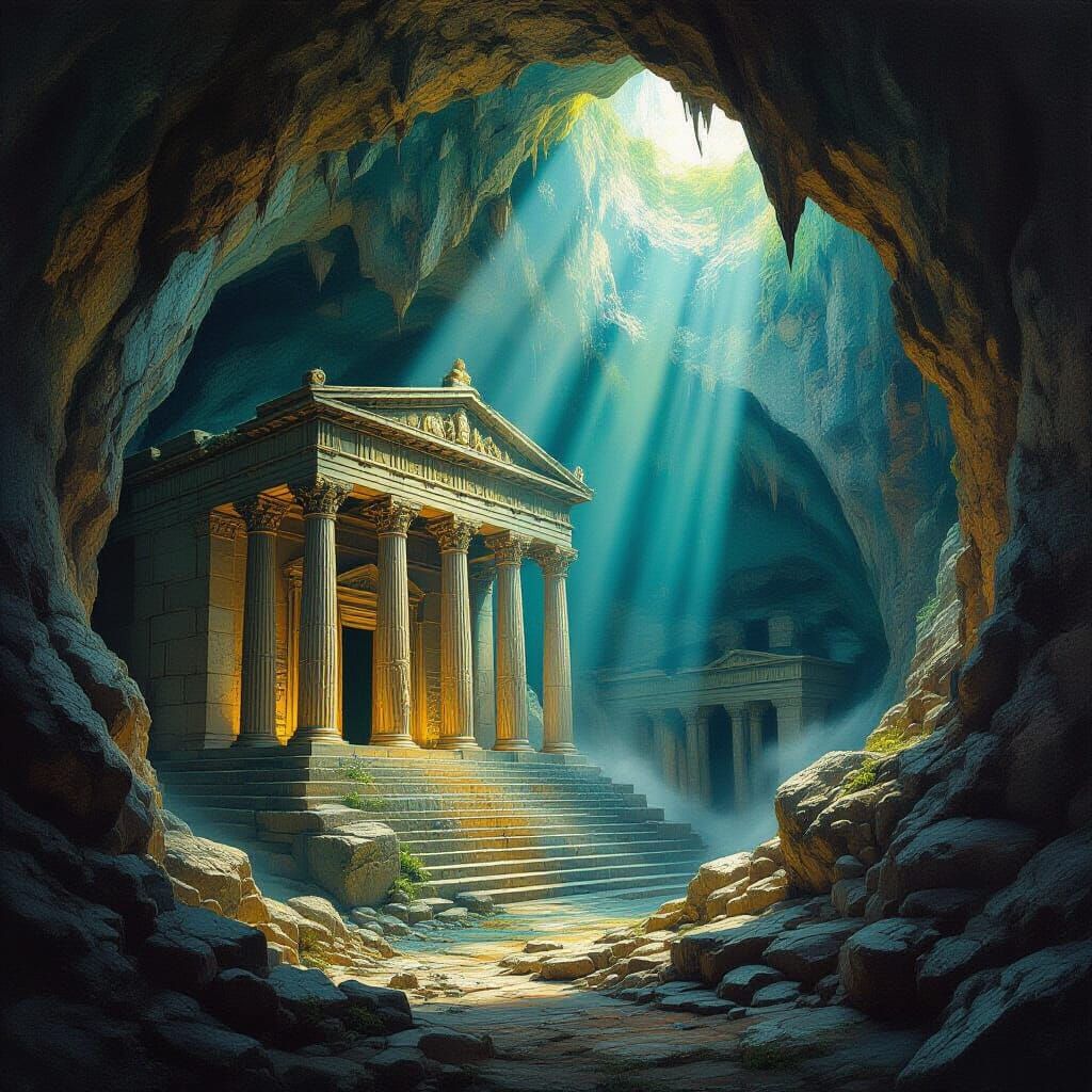Hidden Greek Temple Revealed in Vast Underground Cavern Oil ...