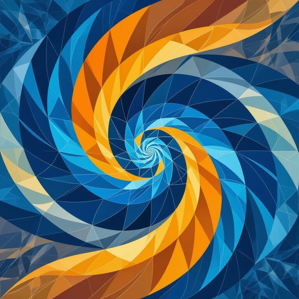 Abstract Blue Design with Golden Ratio