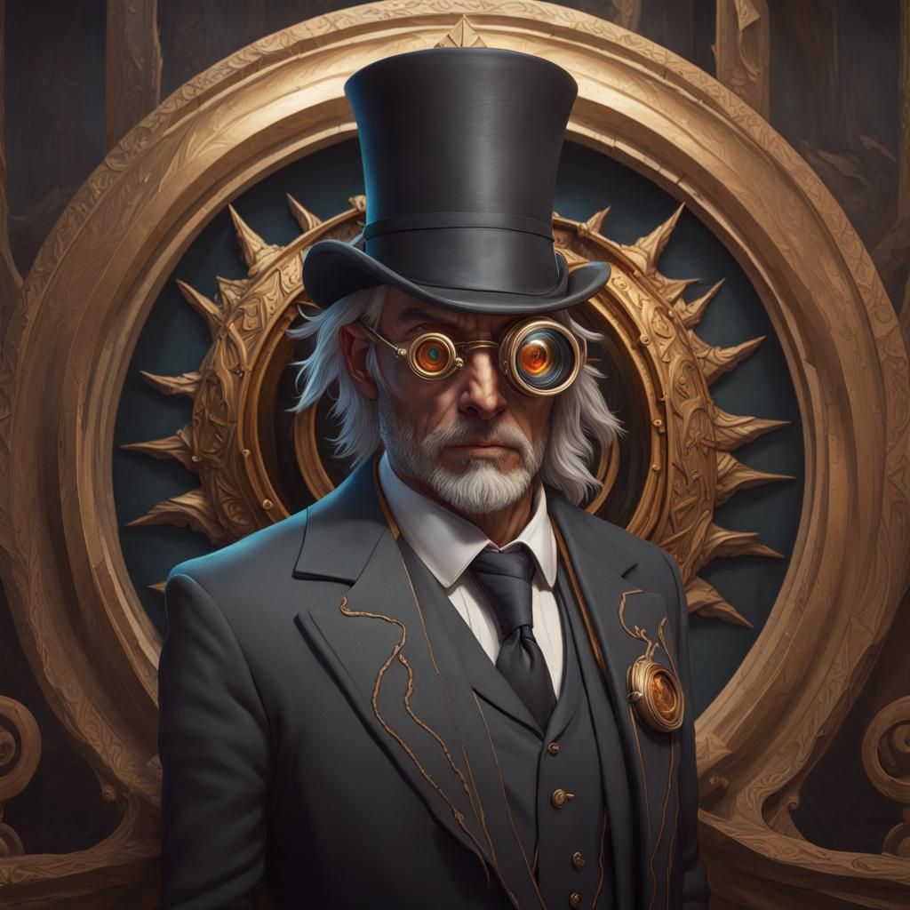 Sauron Eye Portrait in Art Nouveau Style